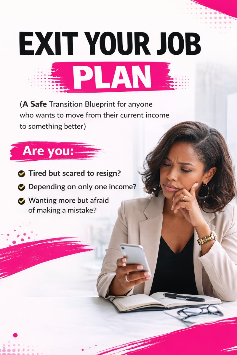 EXIT YOUR JOB PLAN (A Safe Transition Blueprint for Anyone Who Wants to Move from Their Current Income to Something Better.)
