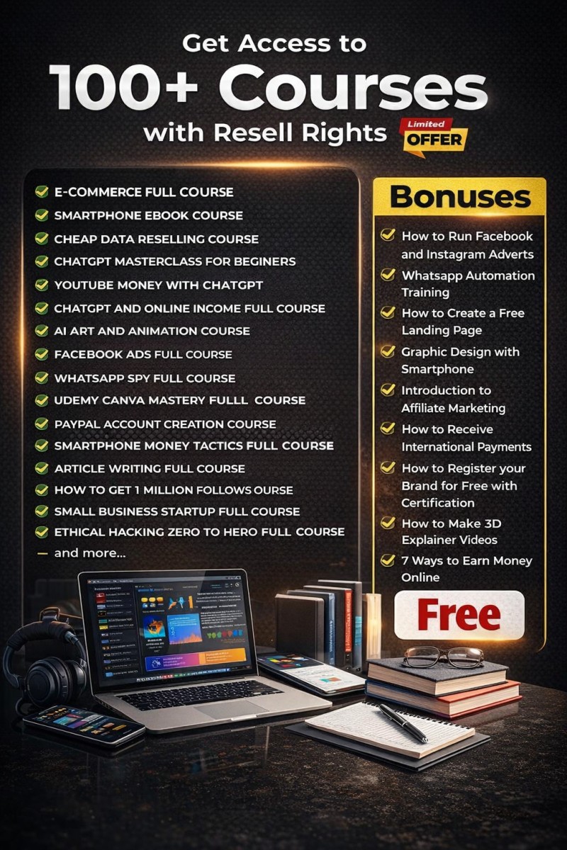 100+ COURSES WITH RESELL RIGHT
