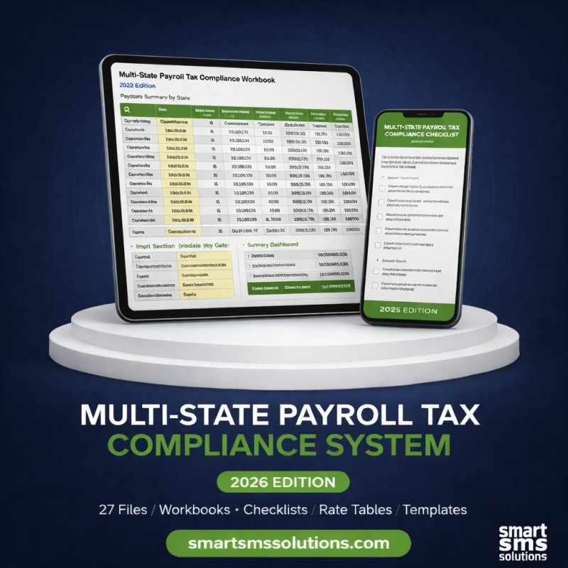Multi-State Payroll Tax Compliance System (2026 Edition) — 27 Files: Workbooks, Checklists, Rate Tables, Workflows & Templates