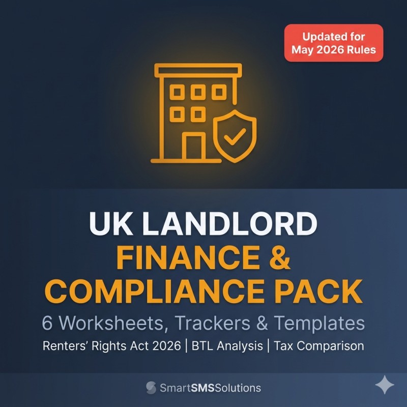 UK Landlord Finance & Compliance Pack 2026: BTL Worksheets, Tax Tools & Renters' Rights Act Checklist