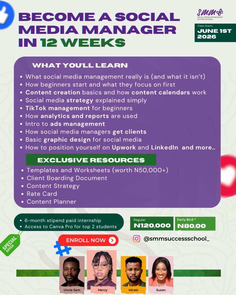 Social Media Management Success School - Early Bird ( Full Payment)