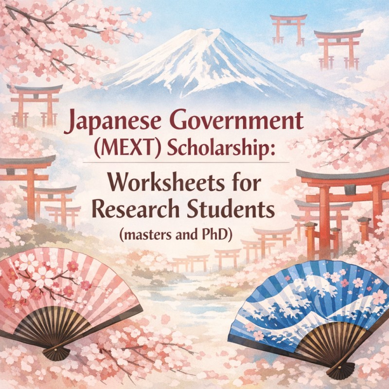 MEXT Scholarship 2026/2027: Winning Research Plan & Application Worksheets (Master's & PhD)