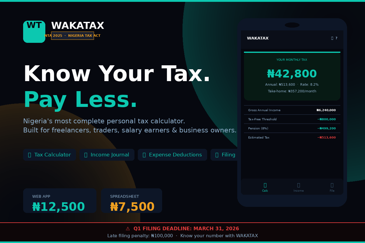 WAKATAX 2026 - Nigeria Tax Calculator (Web App)
