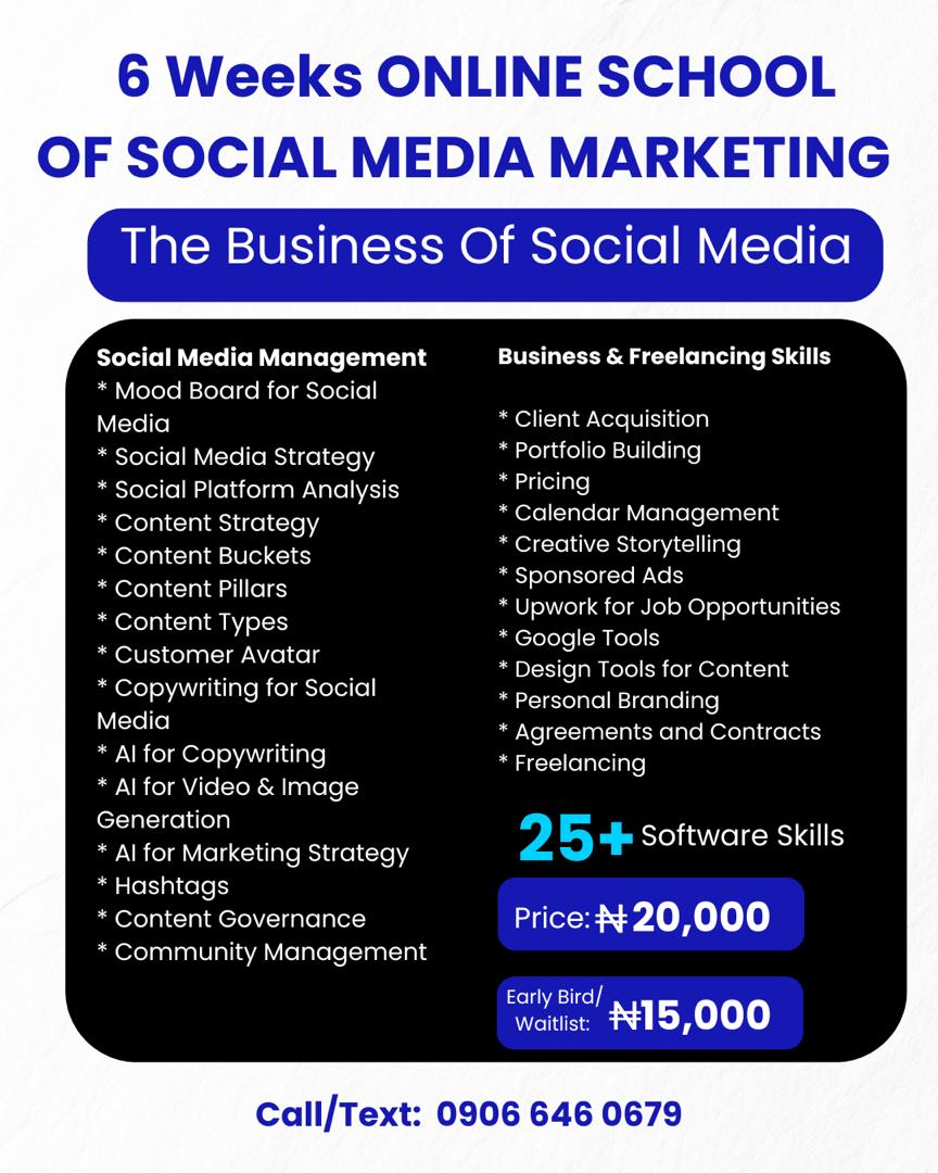 6 WEEKS ONLINE SCHOOL OF SOCIAL MEDIA MARKETING: The Business of Social Media