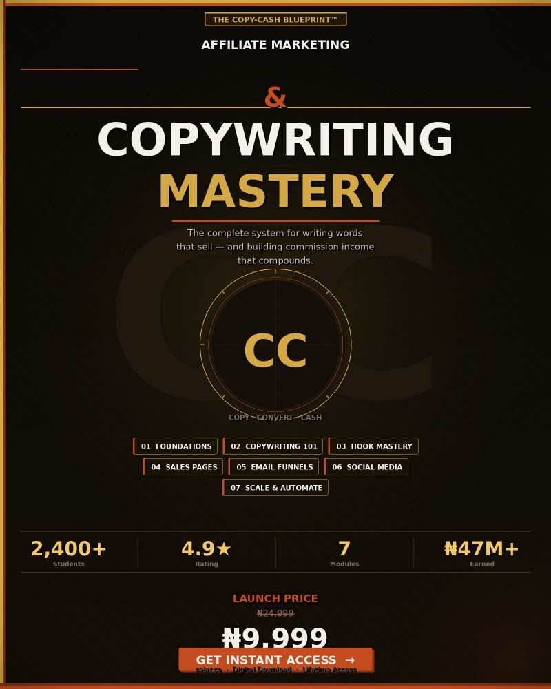 The Copy-Cash Blueprint™ — Affiliate Marketing & Copywriting Mastery