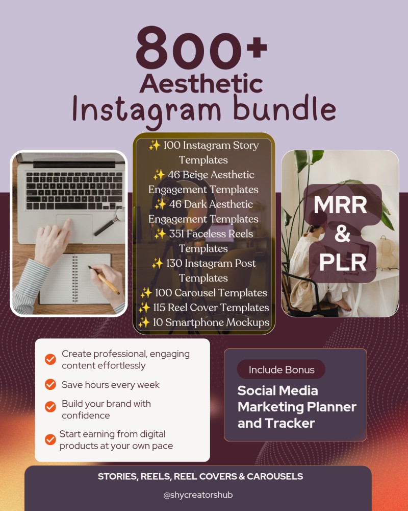 800+ Canva Instagram Bundle with Master-Resell Rights