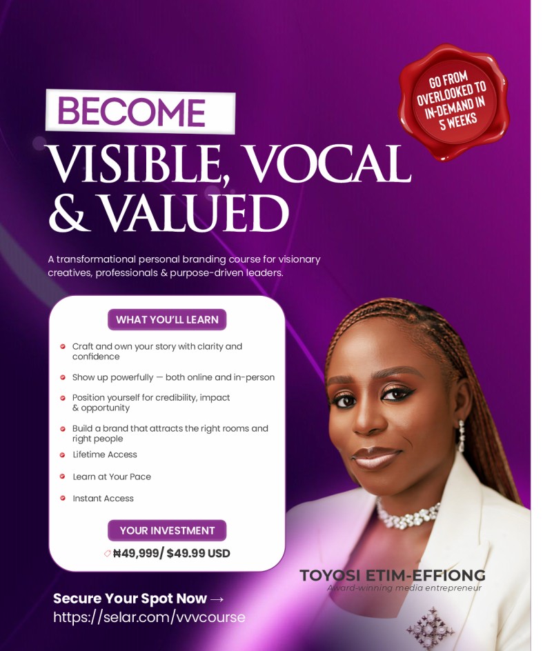 Visible, Vocal and Valued Course by Toyosi Etim-Effiong