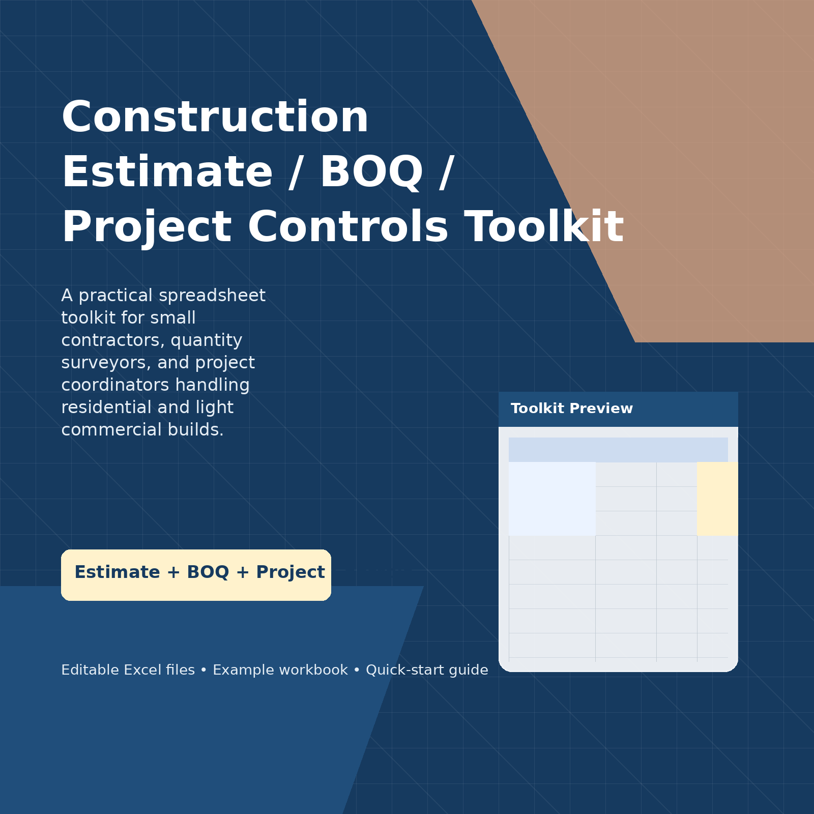 Construction Estimate / BOQ / Project Controls Toolkit