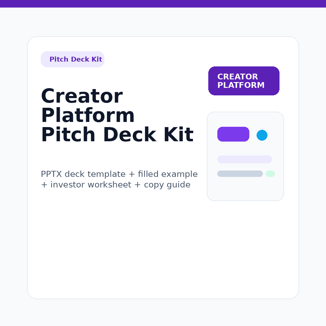 Creator Platform Pitch Deck Kit