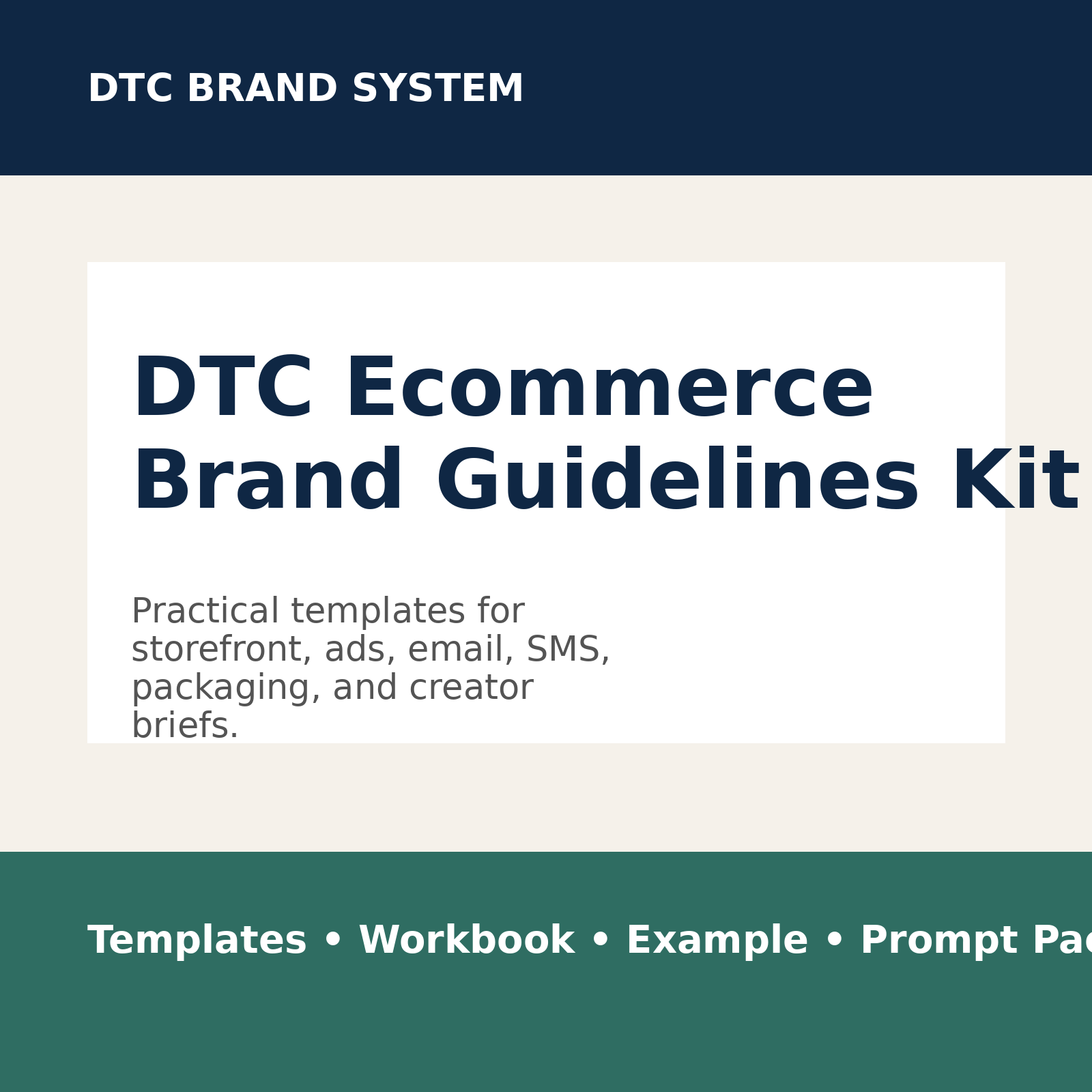DTC (Direct-to-customer) Ecommerce Brand Guidelines Kit