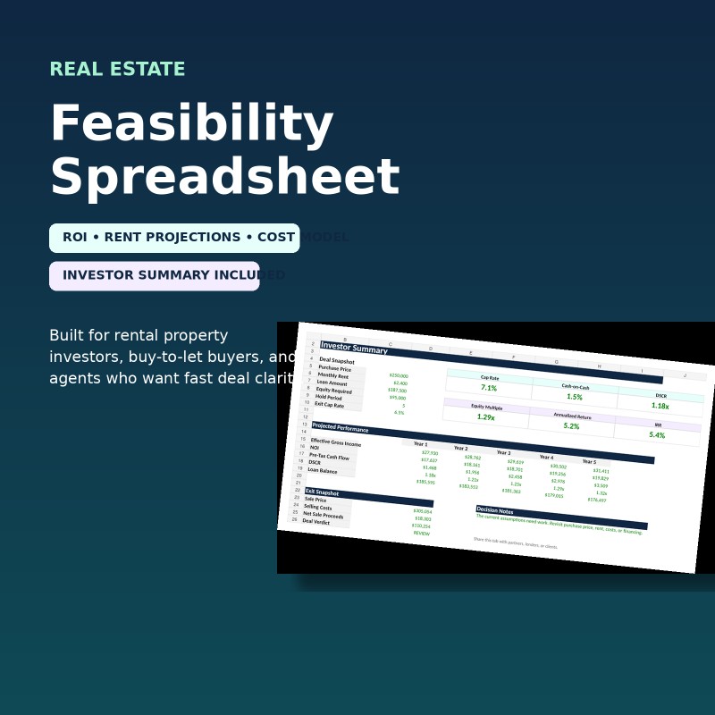 Real Estate Feasibility Spreadsheet