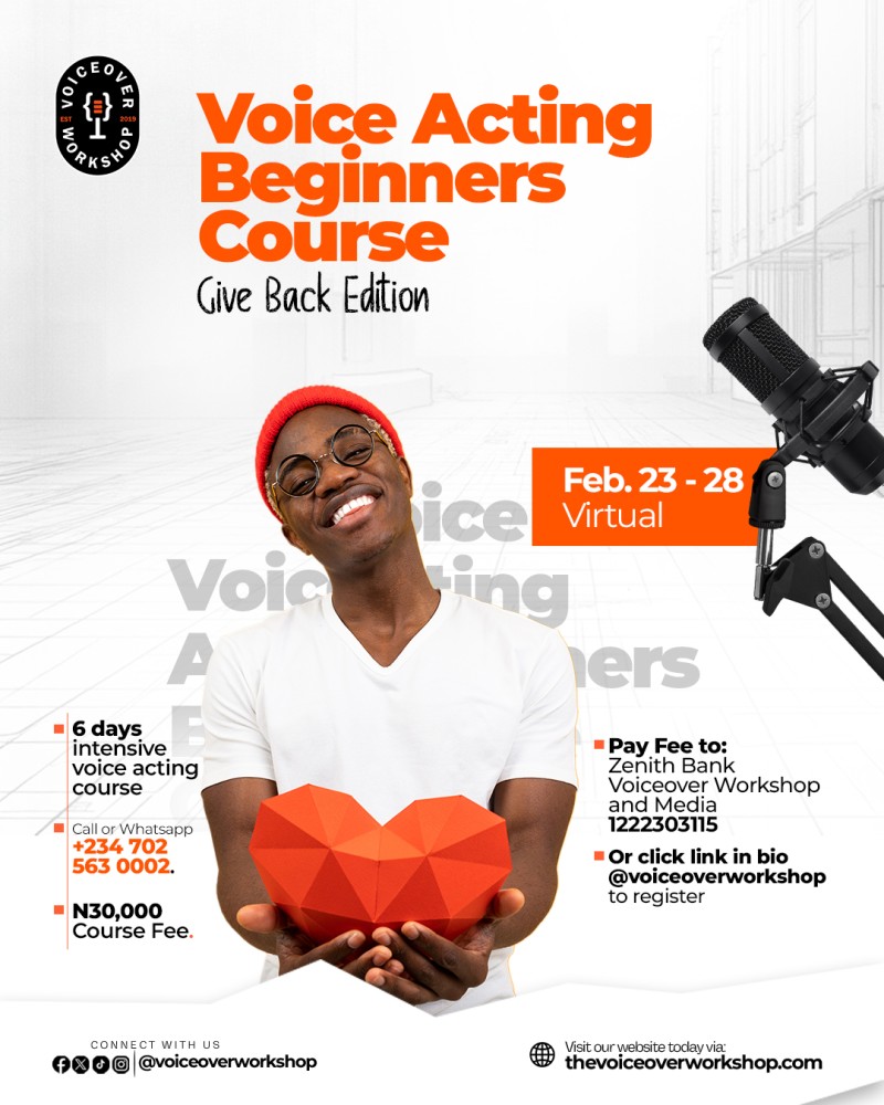 VOICE ACTING BEGINNERS COURSE (GIVE BACK EDITION)