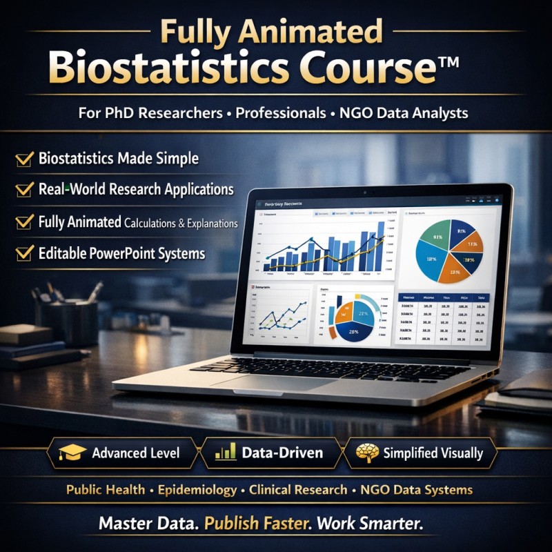 Visually Animated Data and statistics Mastery Course - Masters, PhD, Professionals, NGO Data/ Monitoring Evaluation Personnel