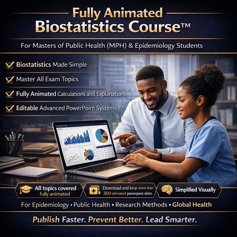 Visually Animated Data and statistics Mastery Course - Masters Public Health + Masters Epidemiology