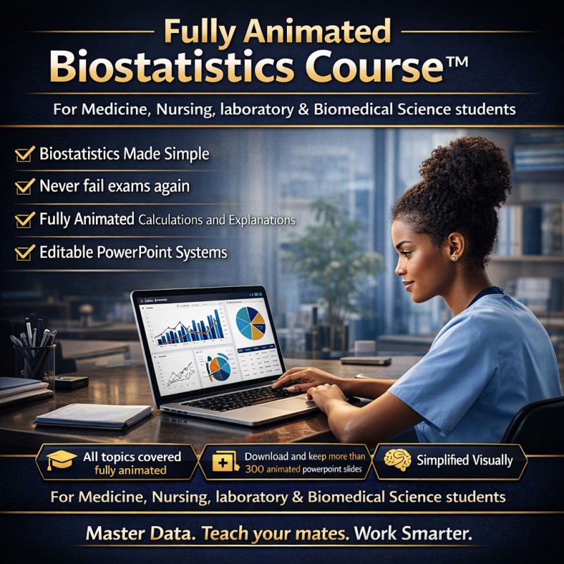 Visually Animated Data and statistics - Medicine, Nursing, Lab Science, Biomedical Sciences