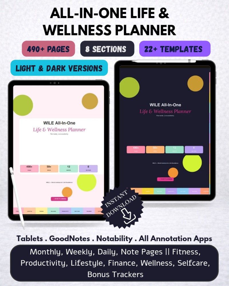 WILE All-in-One Life & Wellness Planner