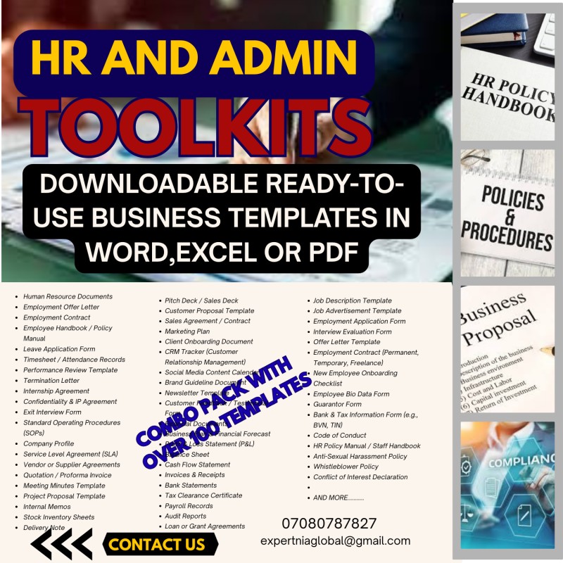 HR AND ADMIN TOOLKITS FOR AFRICAN BUSINESS
