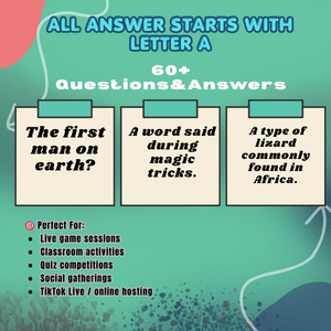 60+ ALPHABET BLITZ - LETTER A (POWERPOINT)