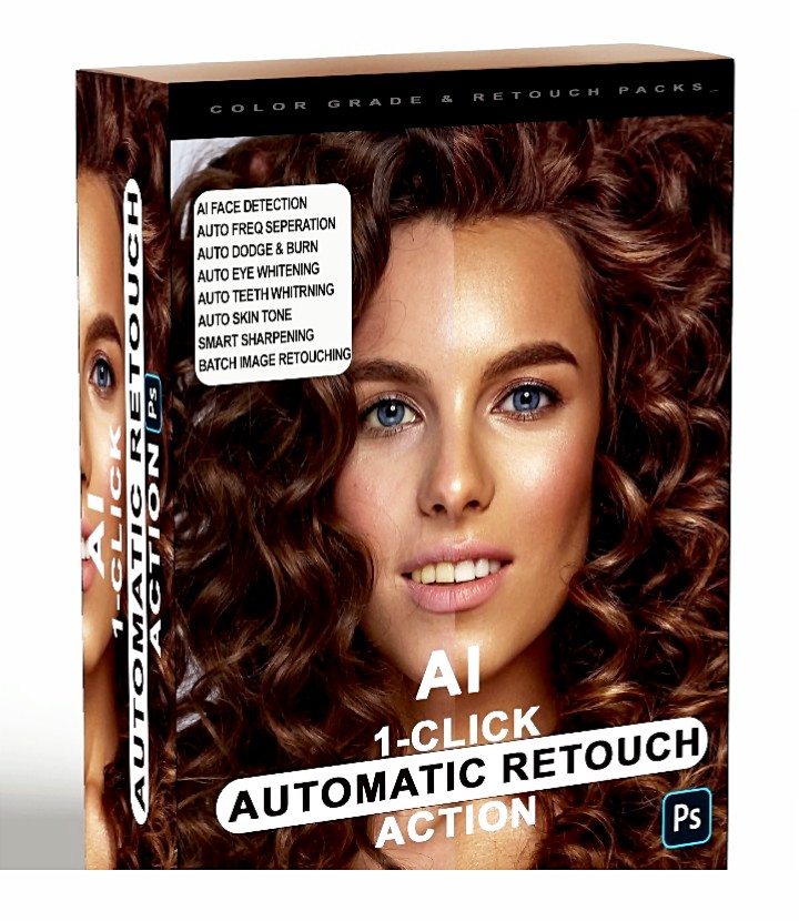 One Click Automatic Retouch Action for Photoshop