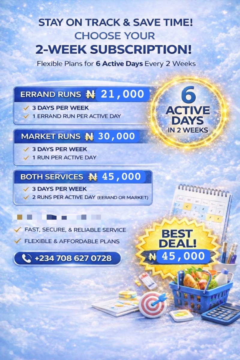 ERRAND SERVICE SUBSCRIPTION