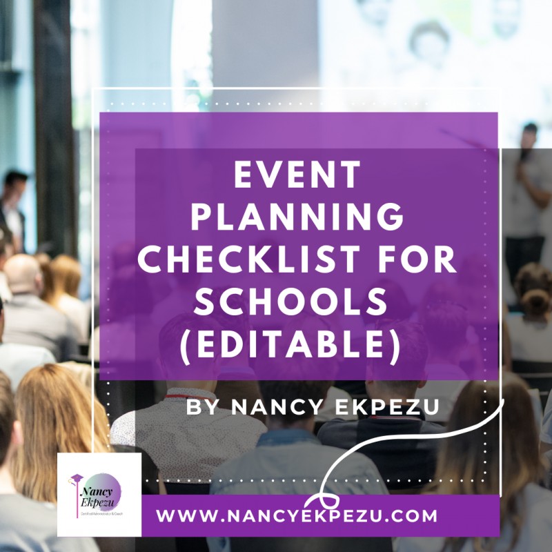 Buy Event Planning Checklist for Schools (Editable) by Nancy Ekpezu of