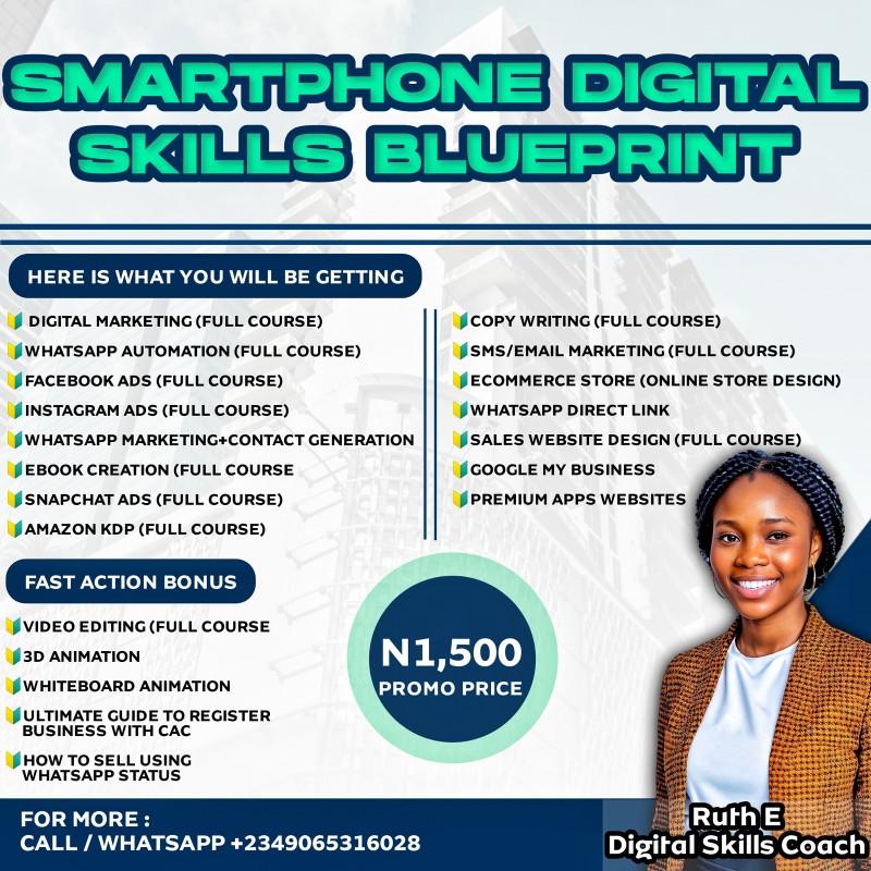 Buy SMARTPHONE DIGITAL SKILLS MONEY BLUE PRINT copy by Egware Ruth on Selar