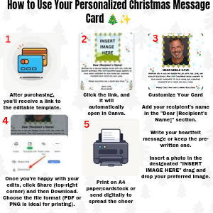 Buy Personalized Christmas Message Card - Customizable & Printable ...